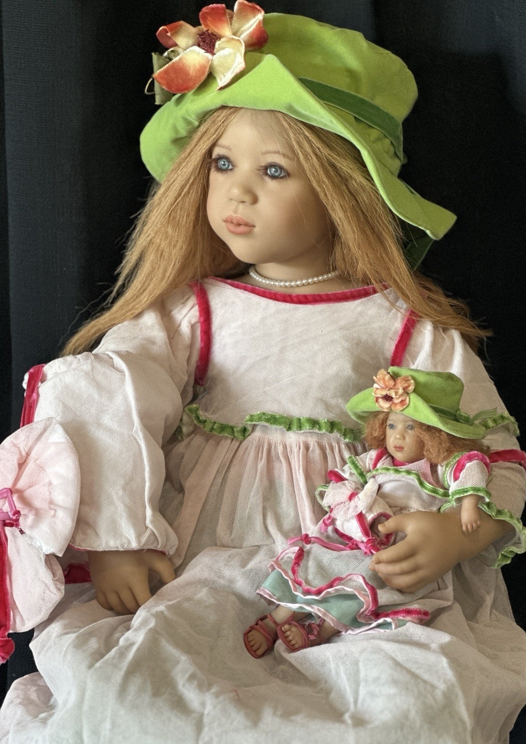 Collectible German Annette Himstedt Vinyl 35.5” Doll “Mirte” COA/mini Mirte Doll