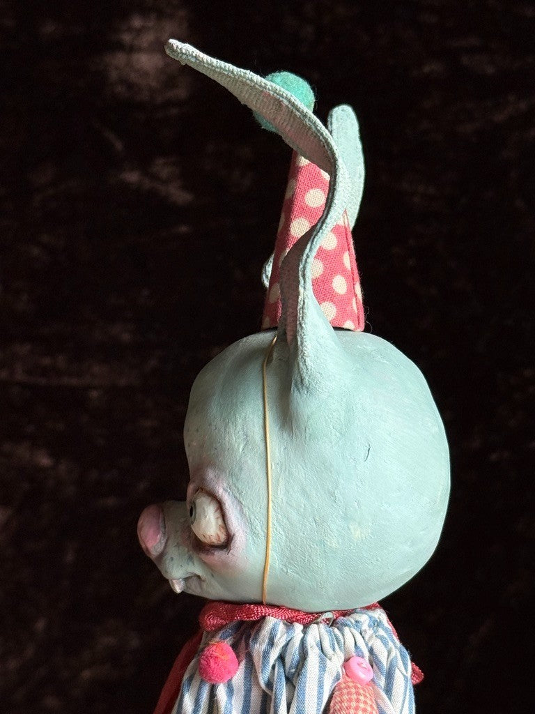 OOAK Russian Kardenchiki Artist Karina Burkatskaya 9.25" Bunny Monster Art Doll