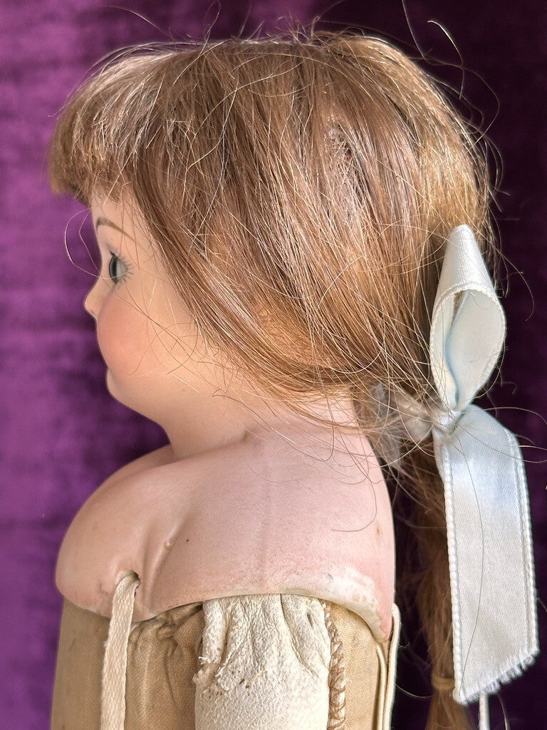 Antique German 14.5" Unmarked Kling/ABG Solid Bisque Shoulder Head Fashion Doll