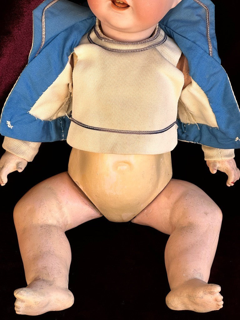 Antique German 15" Heubach Koppelsdorf 342 Bisque Head Character Baby Doll