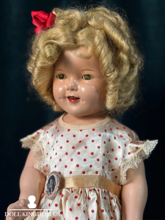 Vintage 1930’s Composition 18” Shirley Temple Doll by Ideal Company- Redressed