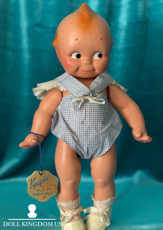 Antique 1930's Rose O'Neill Composition Cameo Kewpie Doll Original Outfit Tag