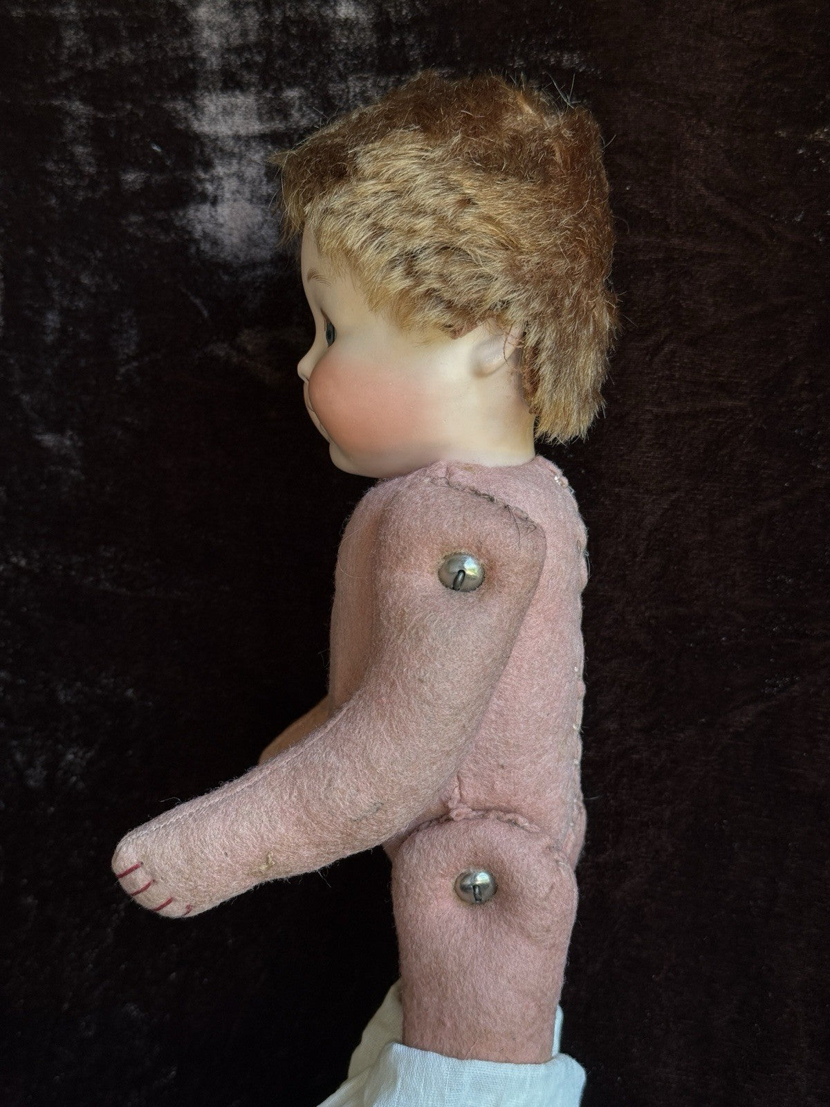 Rare Antique Hug Me Kiddie Style Felt Composition Googly Mechanical Eyes Doll
