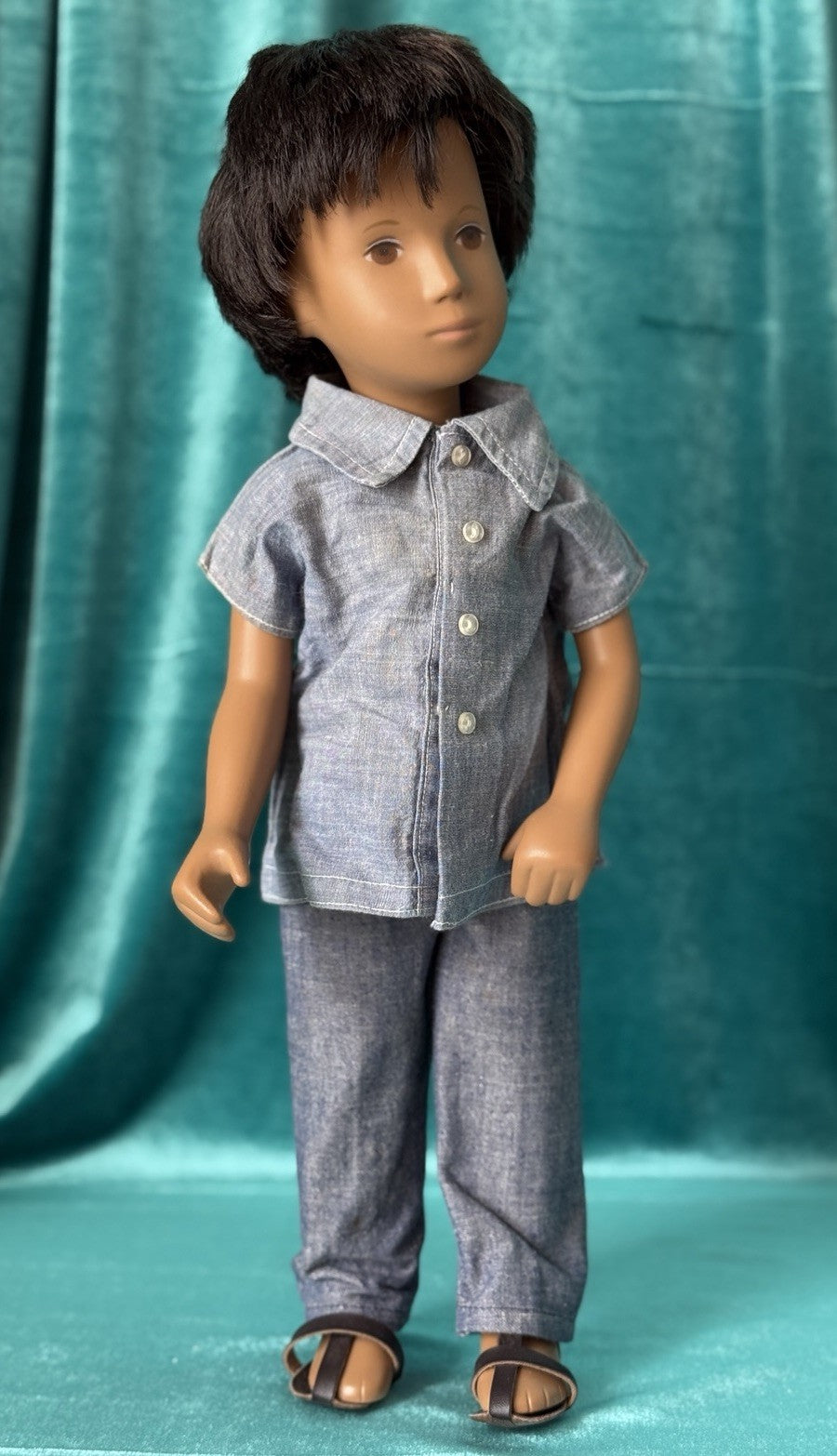 Collectible England Vinyl Brunette Gregor Boy Doll; Redressed (?)