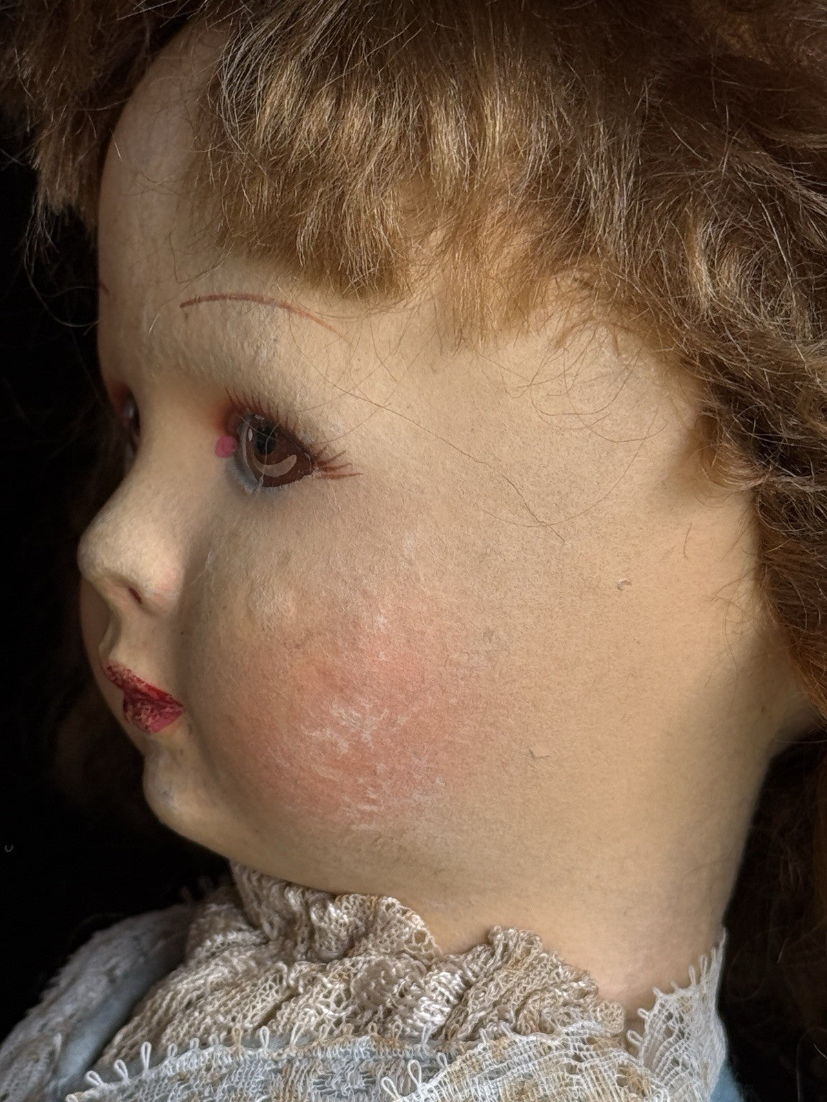 Vintage French 17” Raynal (?) Cloth Felt Character Doll