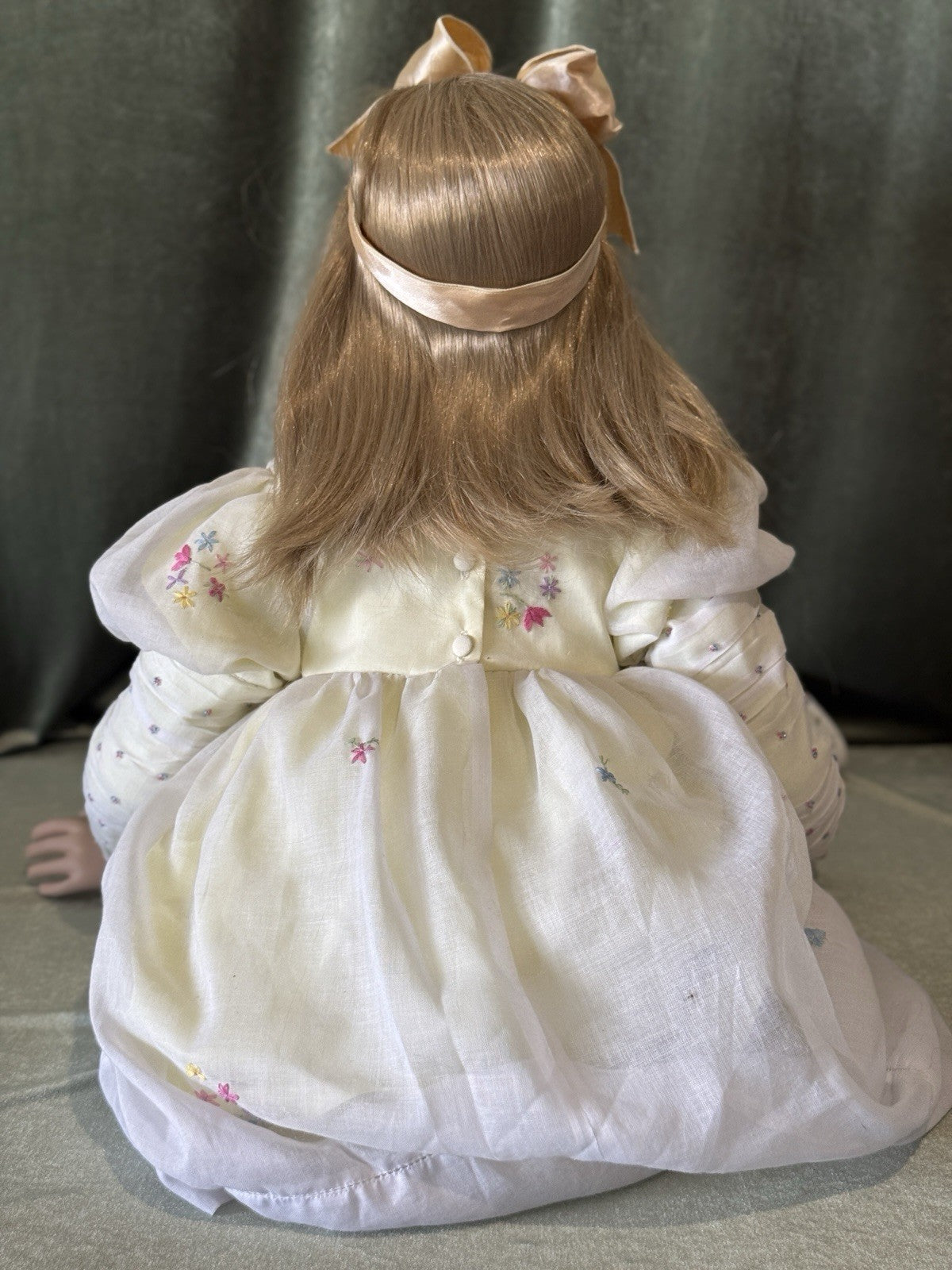 Collectible Porcelain 36” Doll “Bianca” by Christine Orange Tag