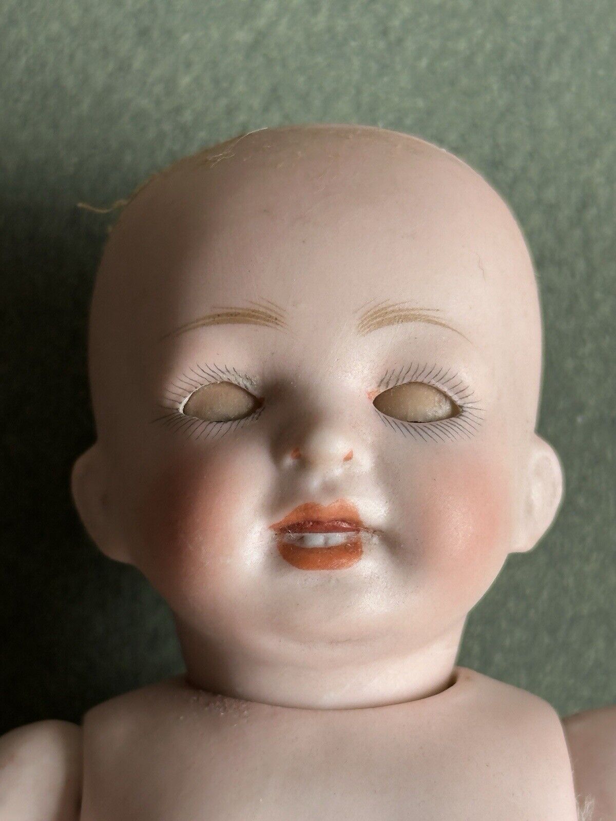 Rare Antique German All Bisque 6.75" Kestner 178 Miniature Toddler Doll + Extras
