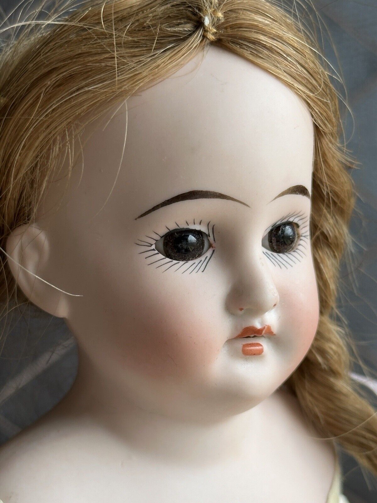 Antique German 14.5” Cuno & Otto Dressel COD 93 DEP Bisque Shoulder Head Doll