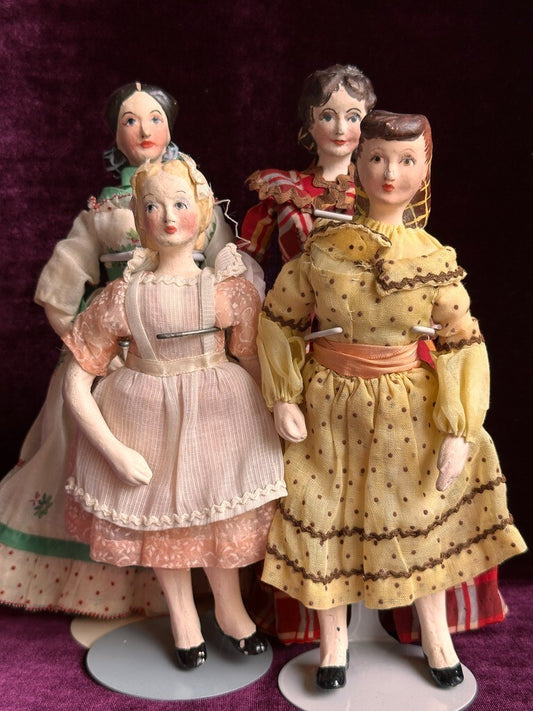 Lot of 4 Vintage Kimcraft Little Women Elisabeth Alcott Dolls