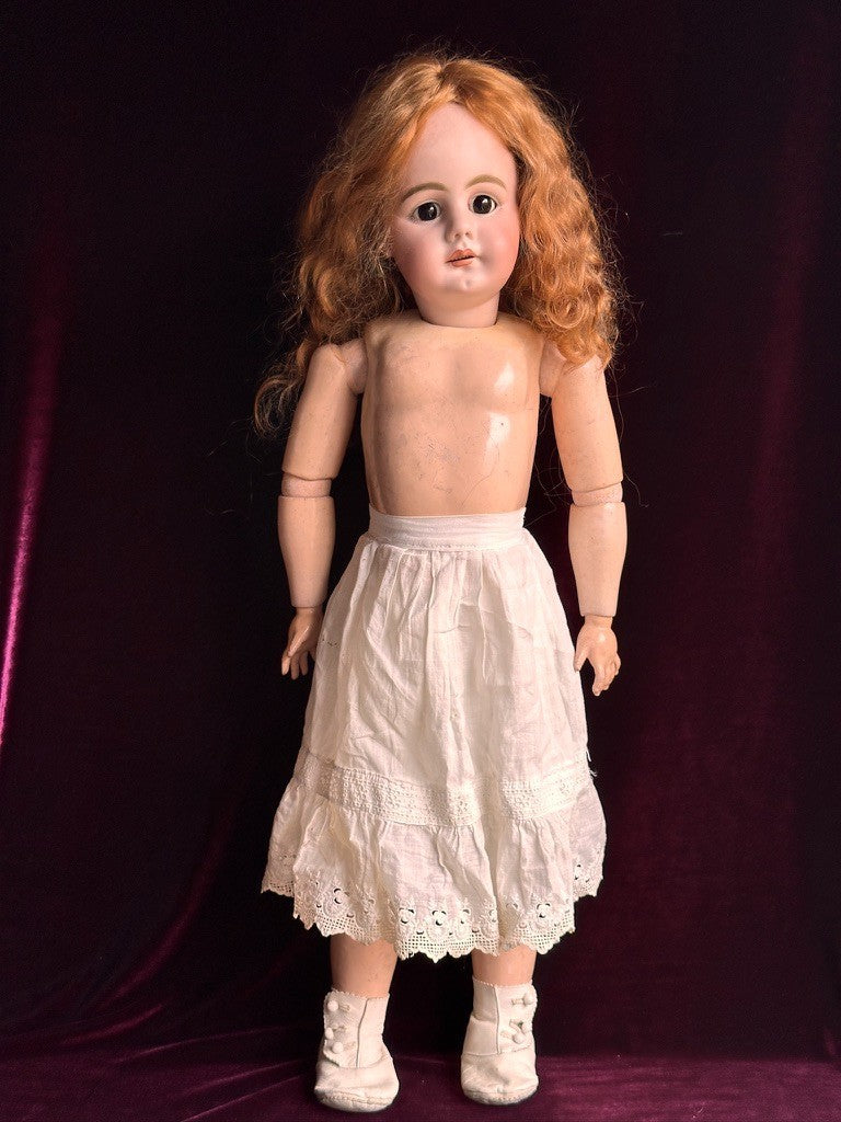 Large Antique German 28” Simon Halbig 949 Bisque Head Open Mouth Doll