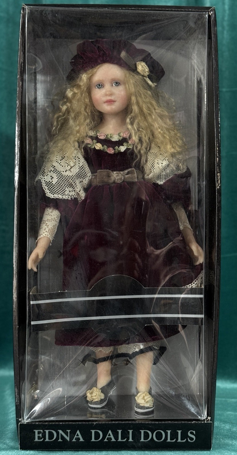 OOAK Collectible Polymer Fimo 15” Doll By Artist Edna Dali Original Box