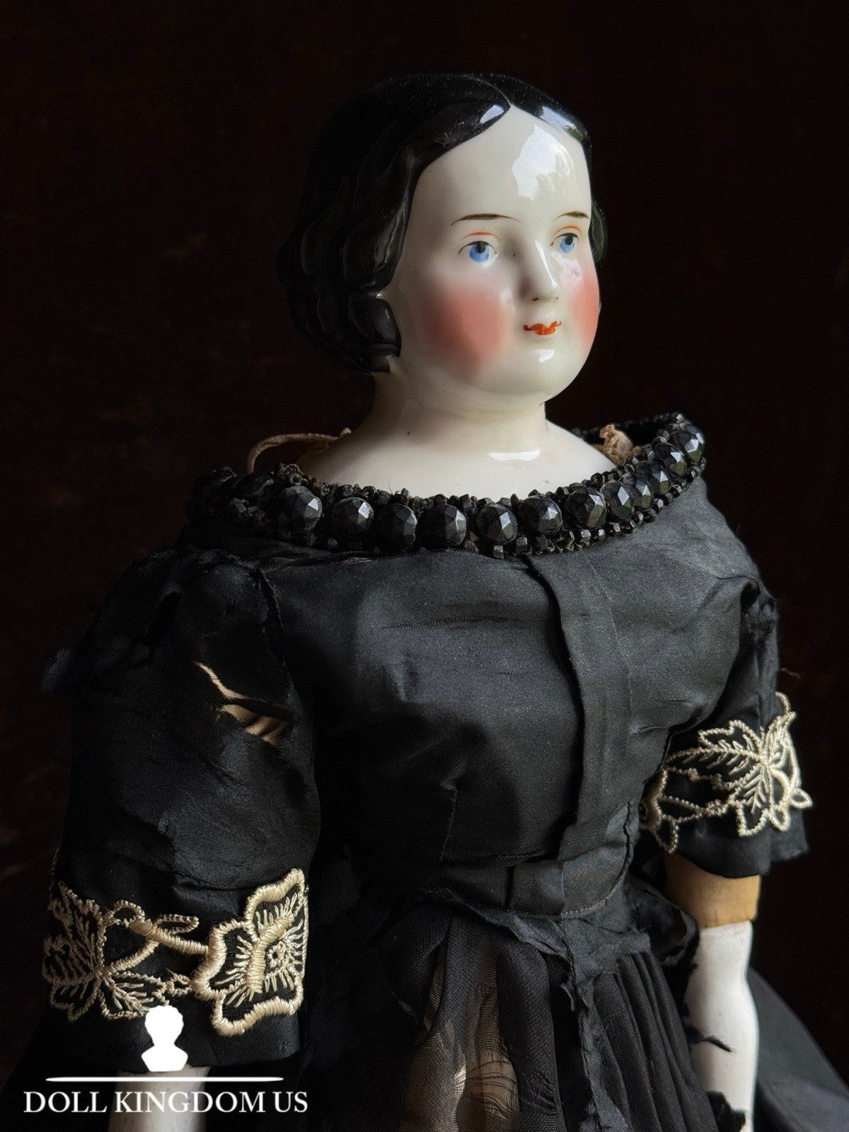 Antique German 18” Kister China Shoulder Head Doll