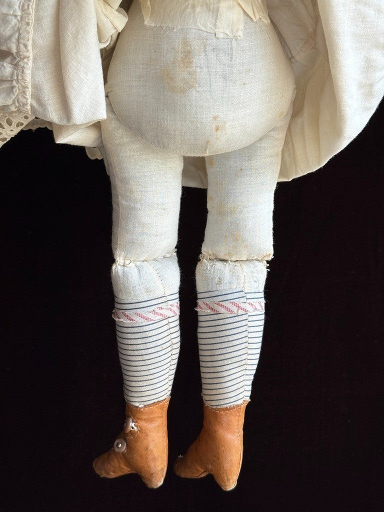 Antique German 20” Covered Wagon China Head Doll