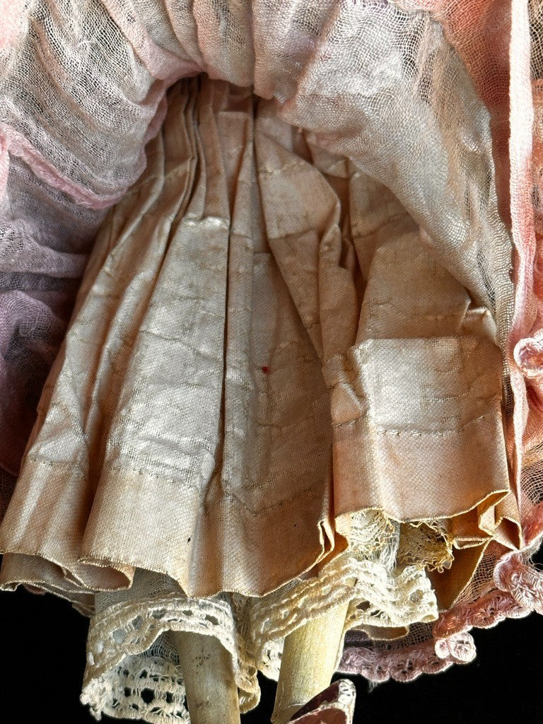 Antique German 13” Papier Mache Milliner’s Model Doll with Bun