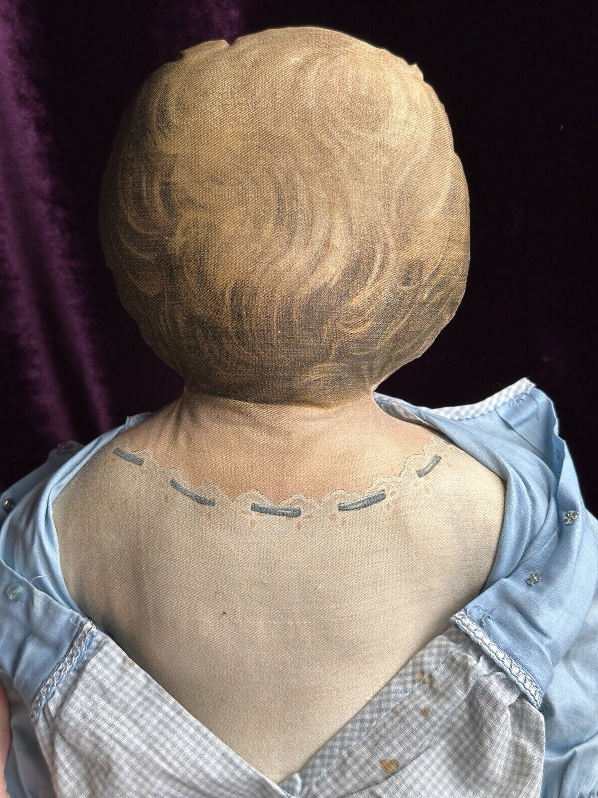 Antique Large 25” Art Fabric Mills Merrie Marie Lithograph Cloth Rag Doll