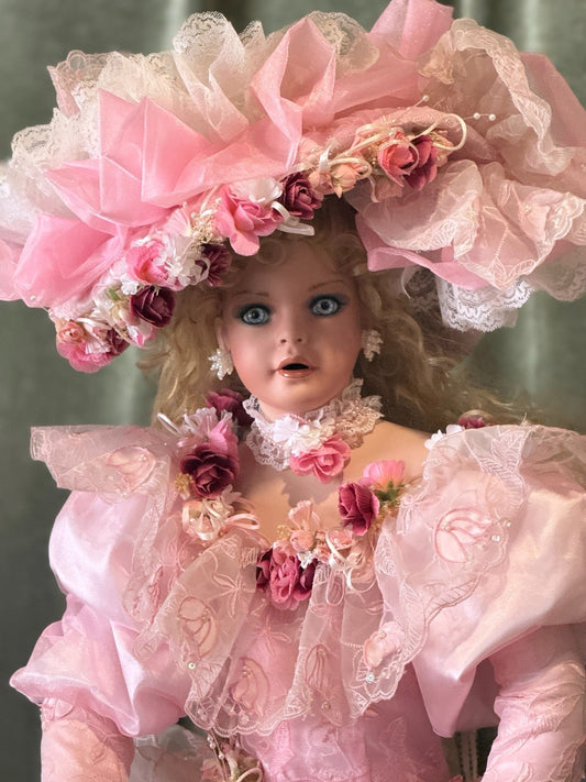 Collectible Large 42” Porcelain Doll “Echo ” by Rustie LE 2000 COA/Stand