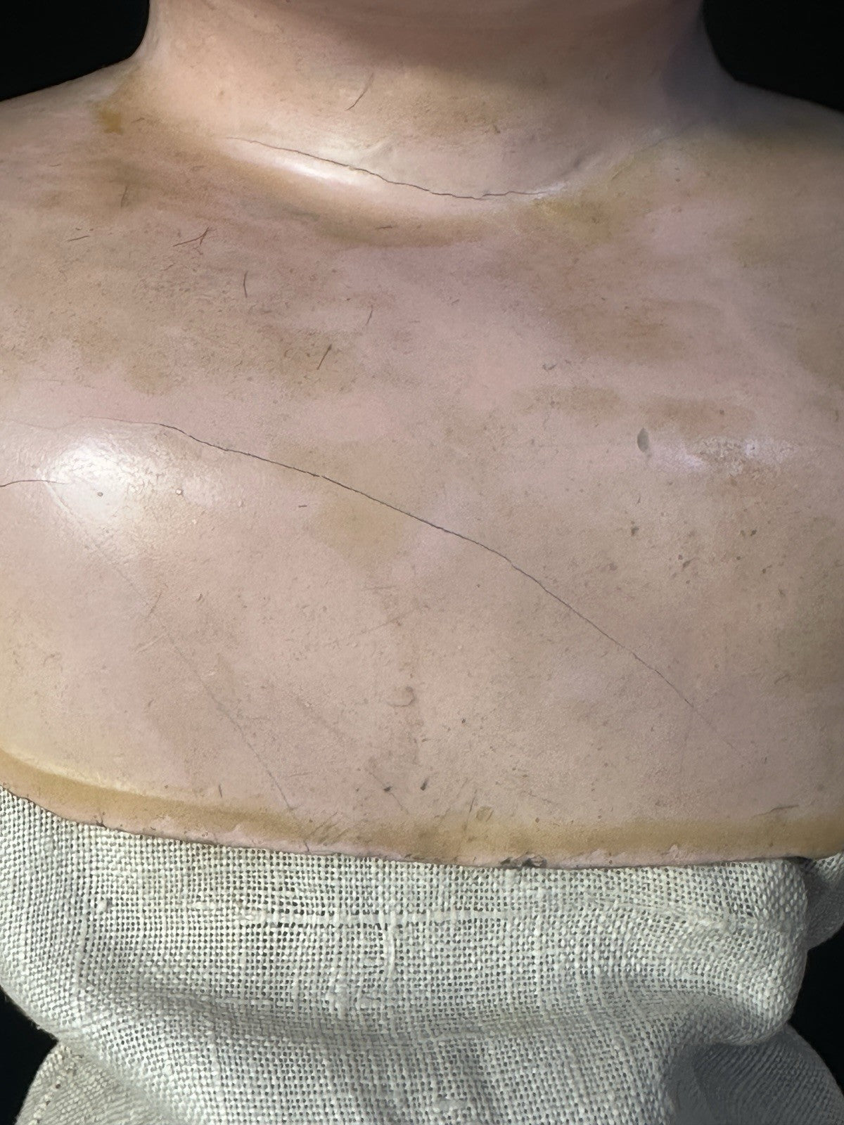 Antique German (?) Paper Mache 24” Doll with Glass Eyes