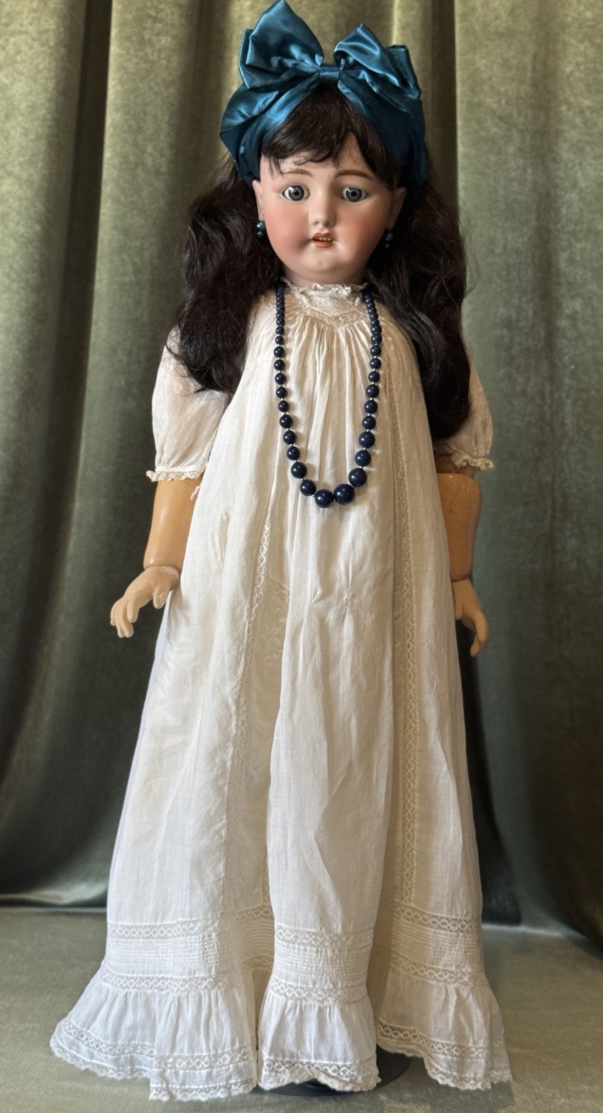Antique German Simon Halbig CM Bergmann 33” Doll Bisque Head Composition Body