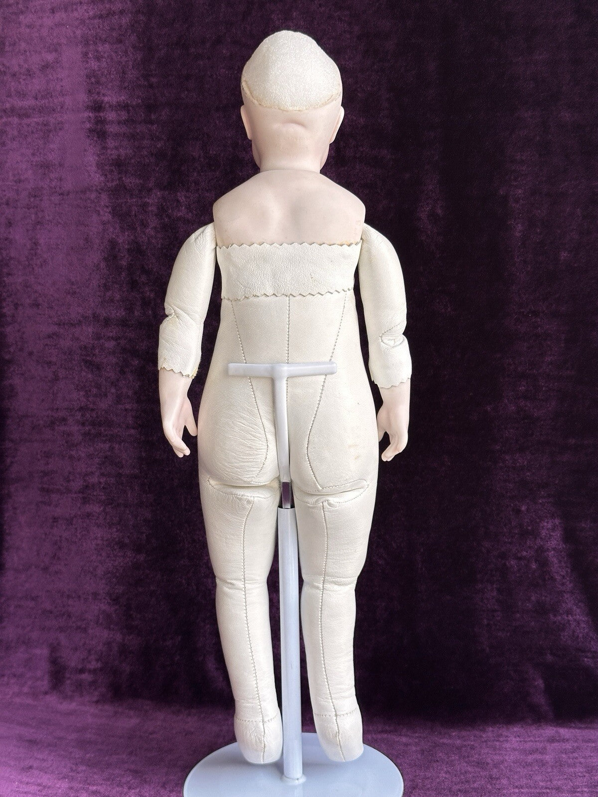 Vintage Porcelain 19” Repro of Antique French Bru Circle Dot Doll by Clara Wade