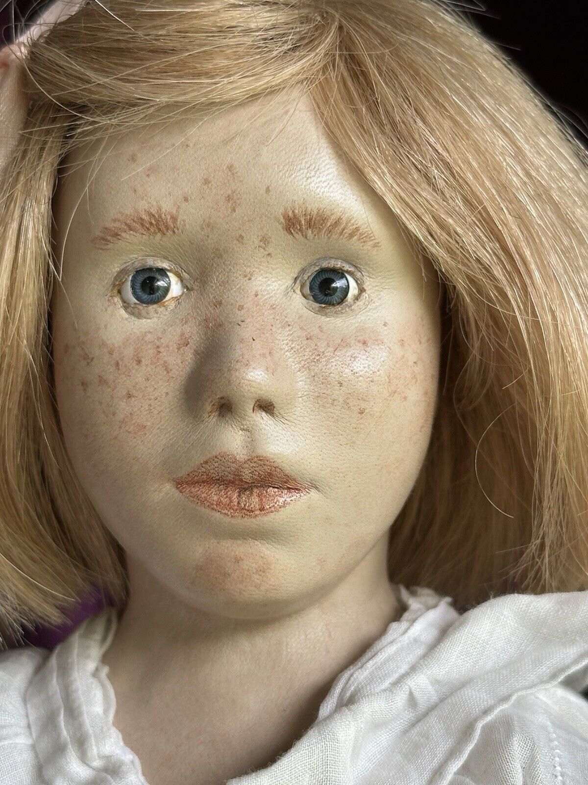 Very Rare OOAK 15.5” French Artist Malou Ancelin Leather Handmade Signed Doll