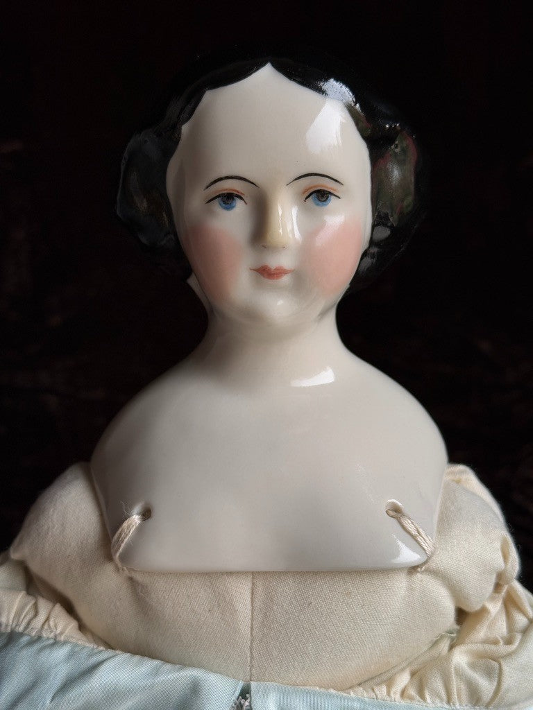 Vintage 19.5” Reproduction of Antique German Jenny Lind China Head Doll