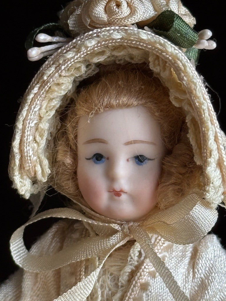 Miniature Artist 4” Porcelain Victorian Dollhouse Girl Doll