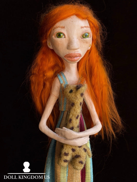 OOAK Artist 13” Mixed Media Paper Clay Doll by Barbara Lee Bosco