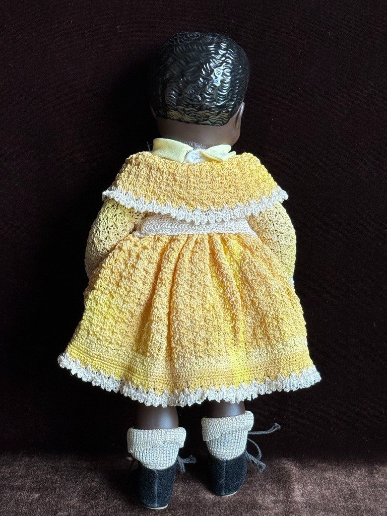 Vintage 9.5" All Porcelain Dark Complexion Girl Doll