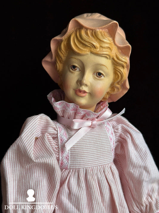 Vintage Italian ADO SANTINI Dolfi 13.5” Wood Carved Jointed Ann Doll LE 2000