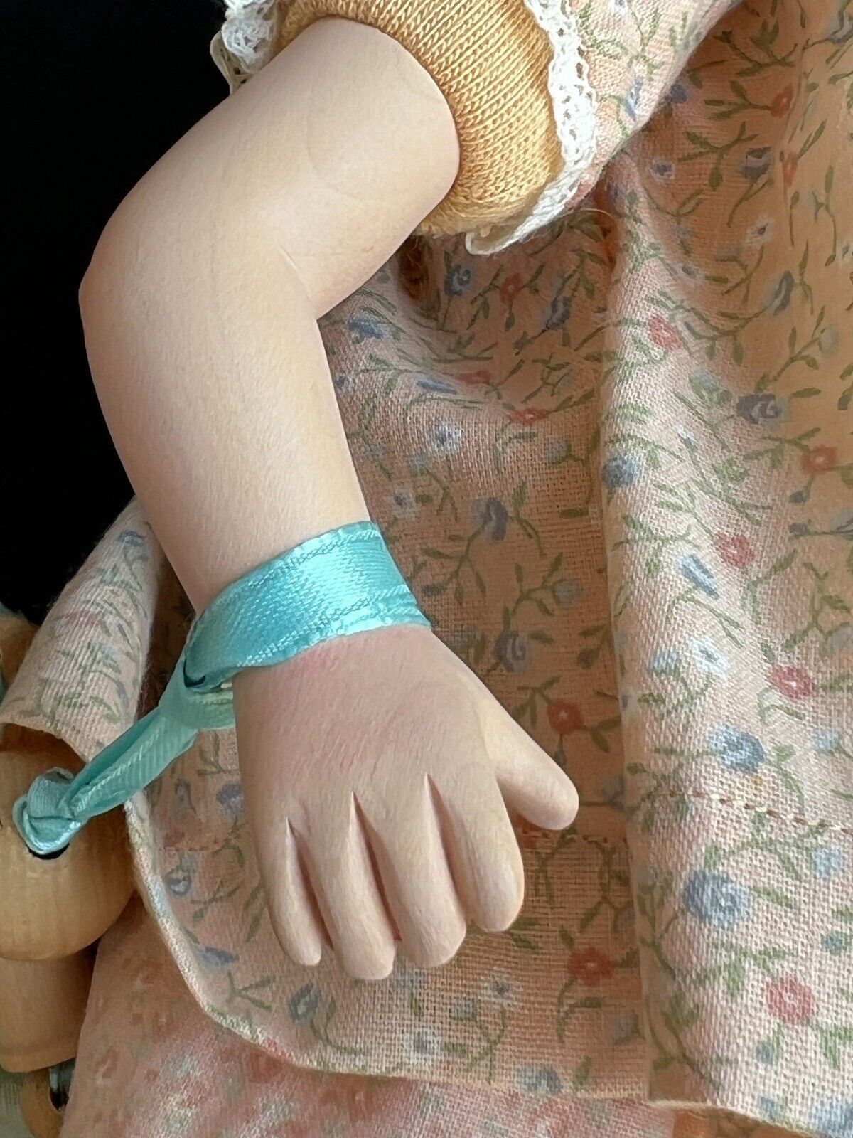 Collectible Signed 12” Wooden Carved Painted Doll by Janci Dolls