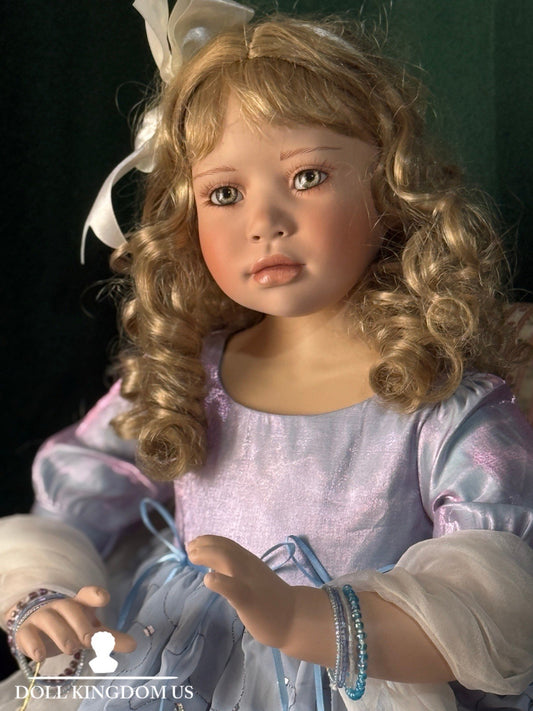 Collectible Porcelain 27” Doll “Sky” by Christine Orange Tag
