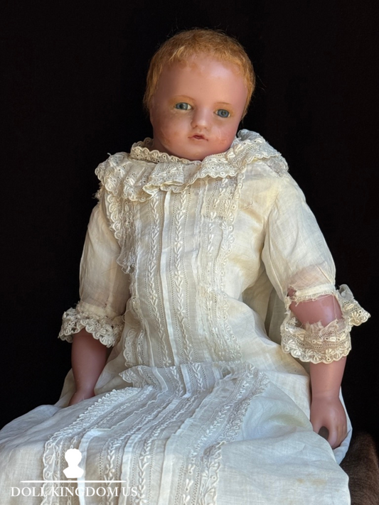 Antique English 21" Pierotti Poured Wax Doll