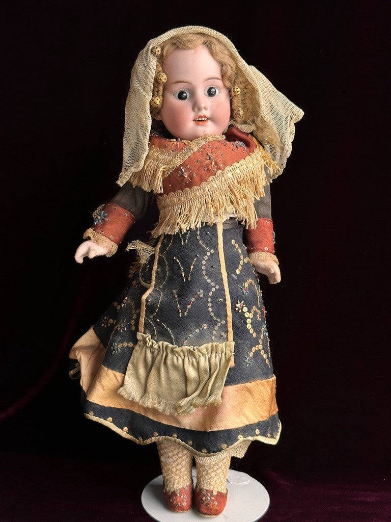 Unidentified Antique French/Italian (?) 16” Bisque Head Doll