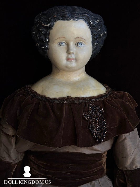 Huge 39” Antique American Greiner Papier Mache Doll