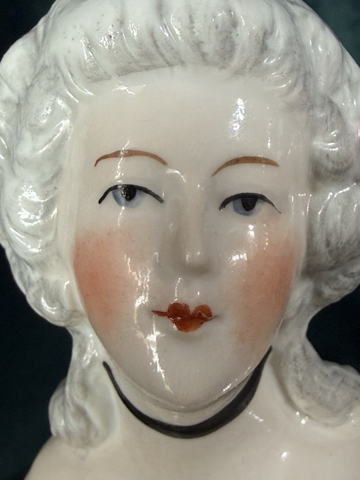 Large 5” Antique German Porcelain Schneider Half Doll Pin Cushion Mold 15542