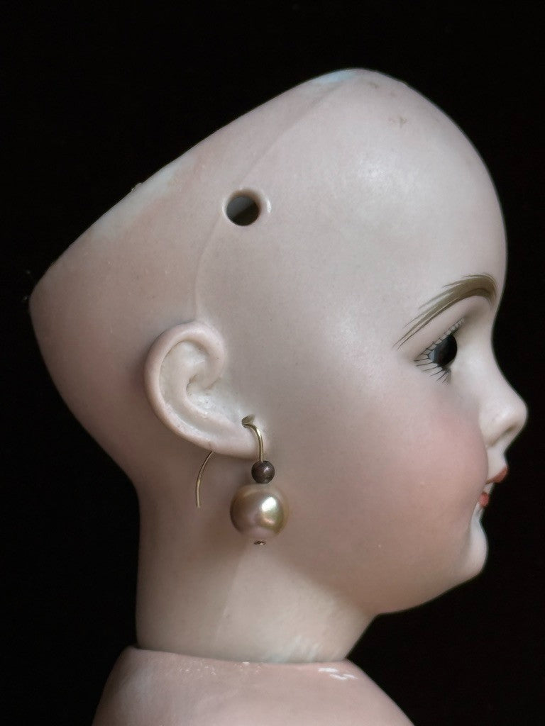 Rare Antique German 21” Simon Halbig 759 Bisque Socket Head Leather Body Doll