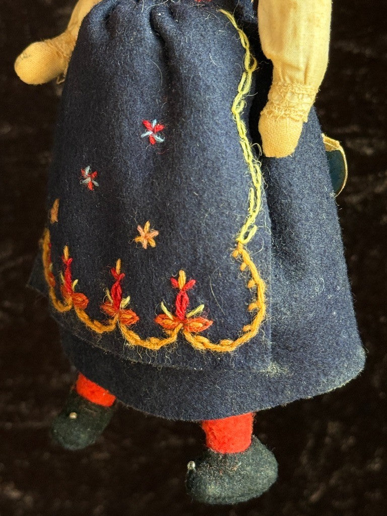 Lot of 2 Vintage Norwegian Ronnaug Petterssen Celluloid and Felt Dolls