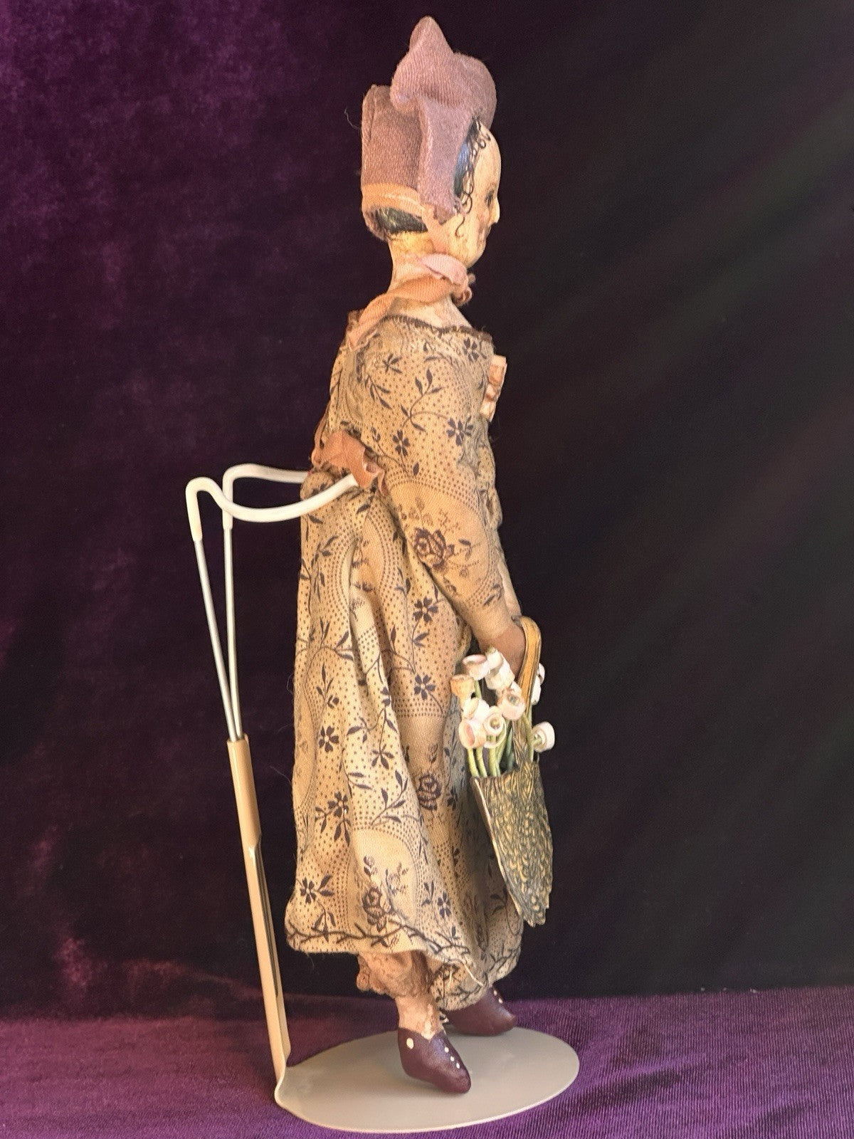 Vintage 9.5” Cloth Artist Reproduction of Antique Victorian Doll