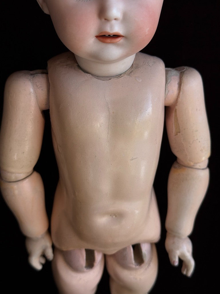 Antique German 16” Gebruder Heubach 10532 Bisque Head Character Doll