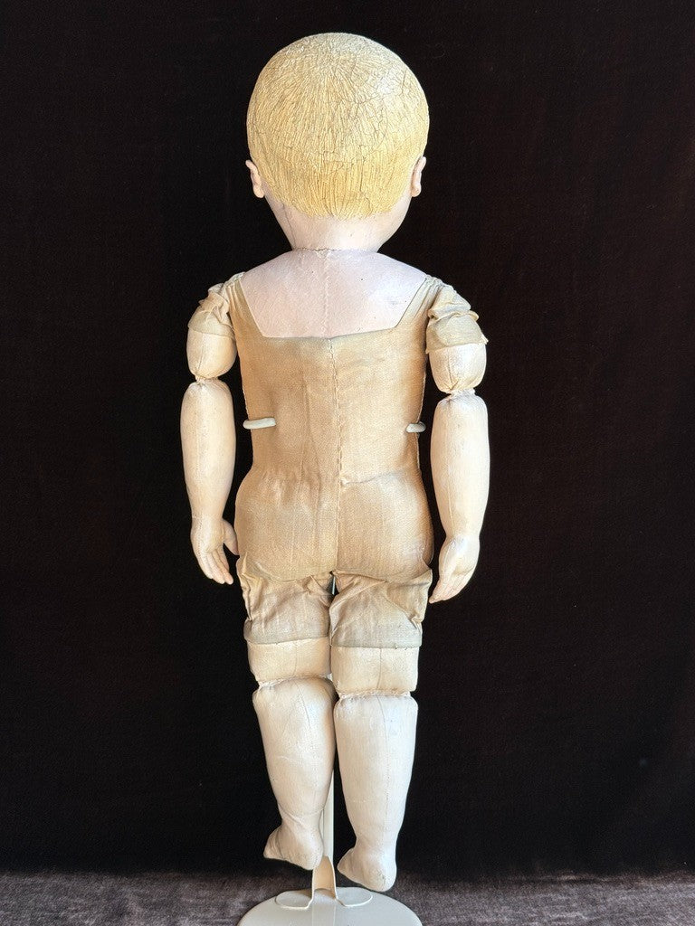 Antique American Martha Chase 20" Oil Painted Cloth Rag Baby Doll