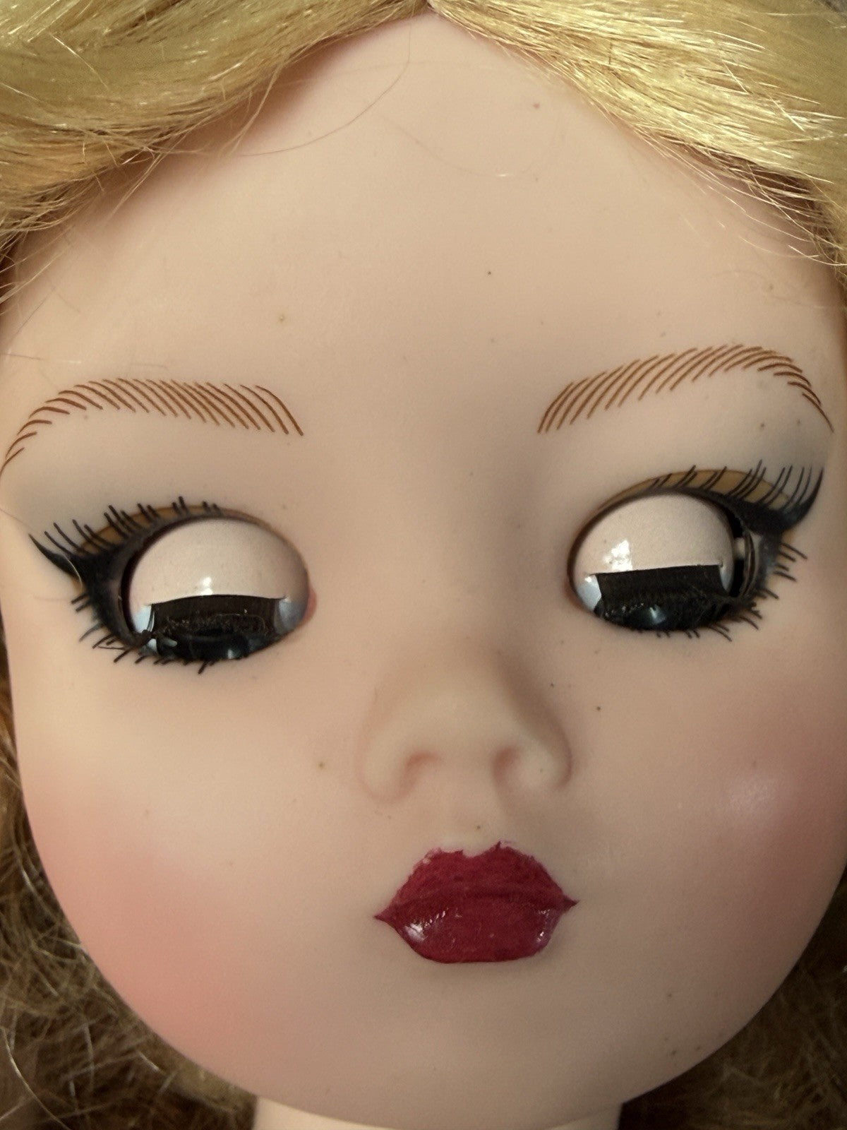 Madame Alexander Cissy Doll In Green Taffeta Dress and Real Fur  (Mink?) Coat