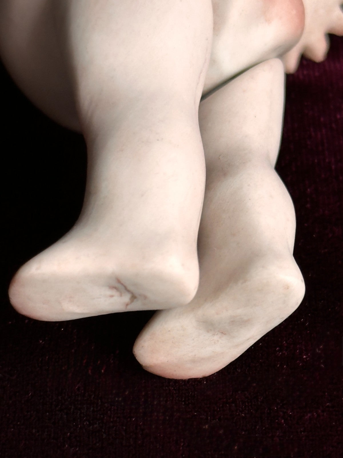 Rare Antique Rose O’Neill All-Bisque 5.125” Kewpie Doll  Blue Wings Jointed Legs
