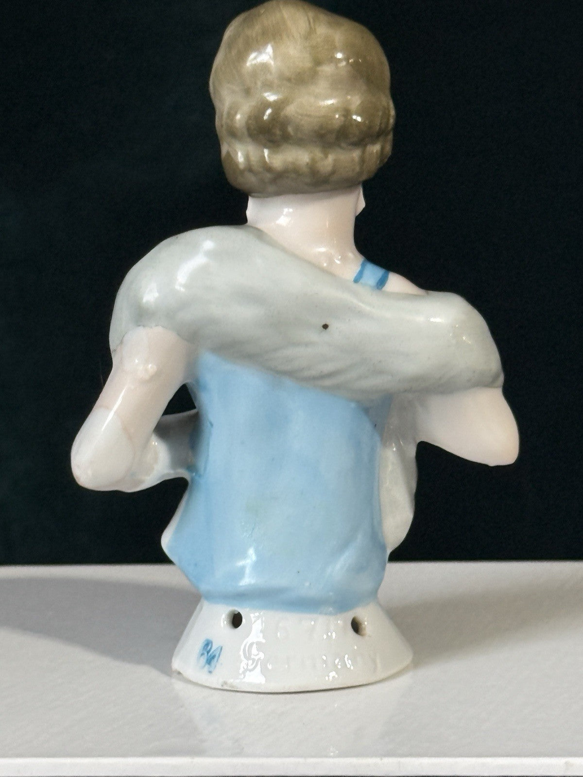 Lot Of 2 German Art Deco Flapper Pin Cushion 3 1/2”” Half Dolls Arms Attached