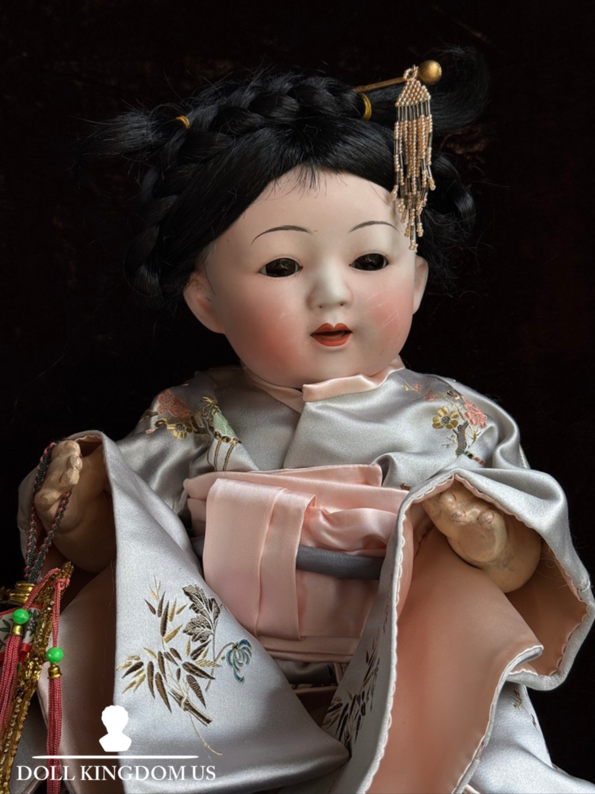 Rare Japanese 18" Yamato Nippon Oriental Asian Bisque Head Baby Doll