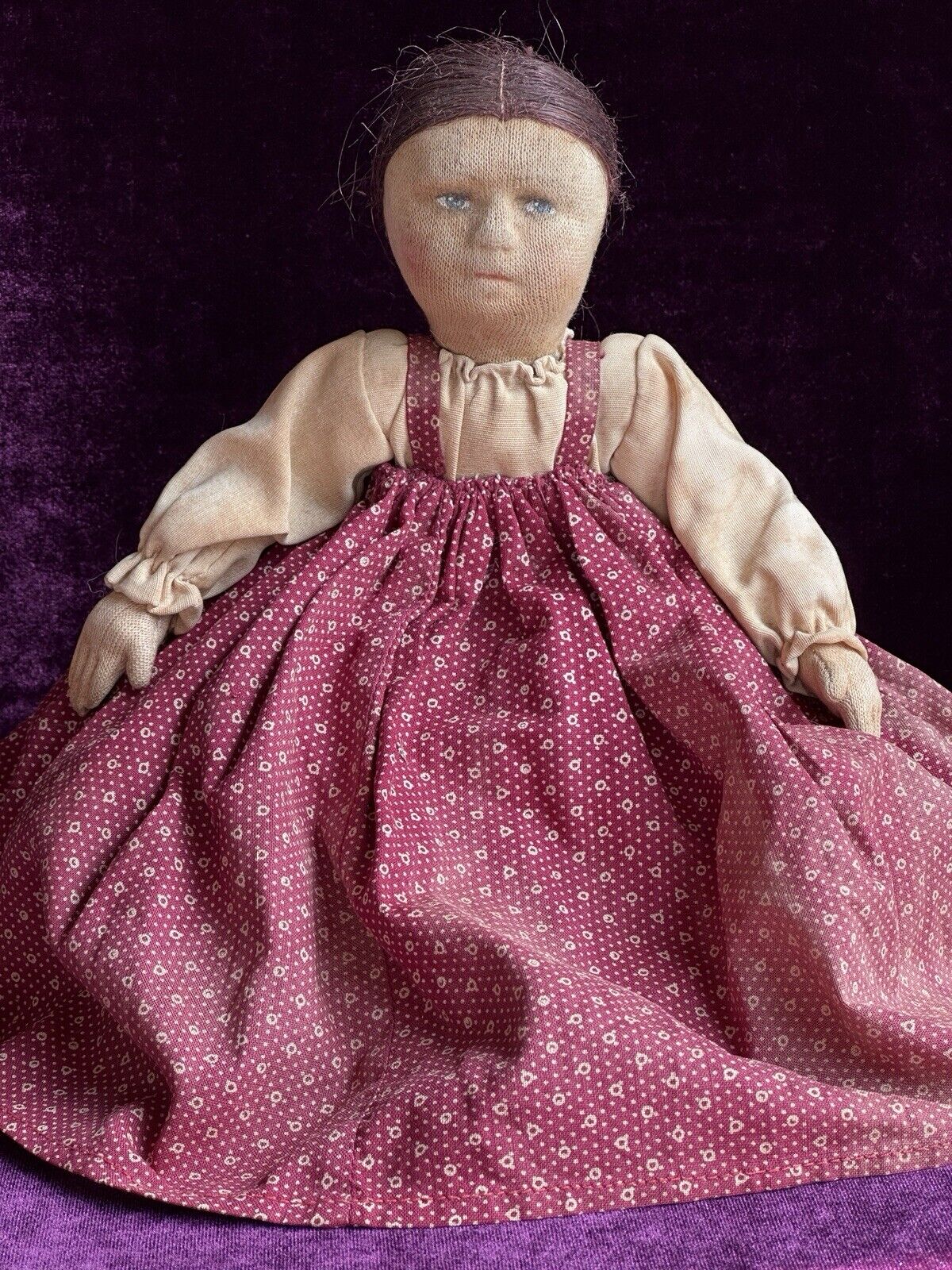 Antique Russian 10” Soviet Union Stockinette Tea Wormer Cloth Doll