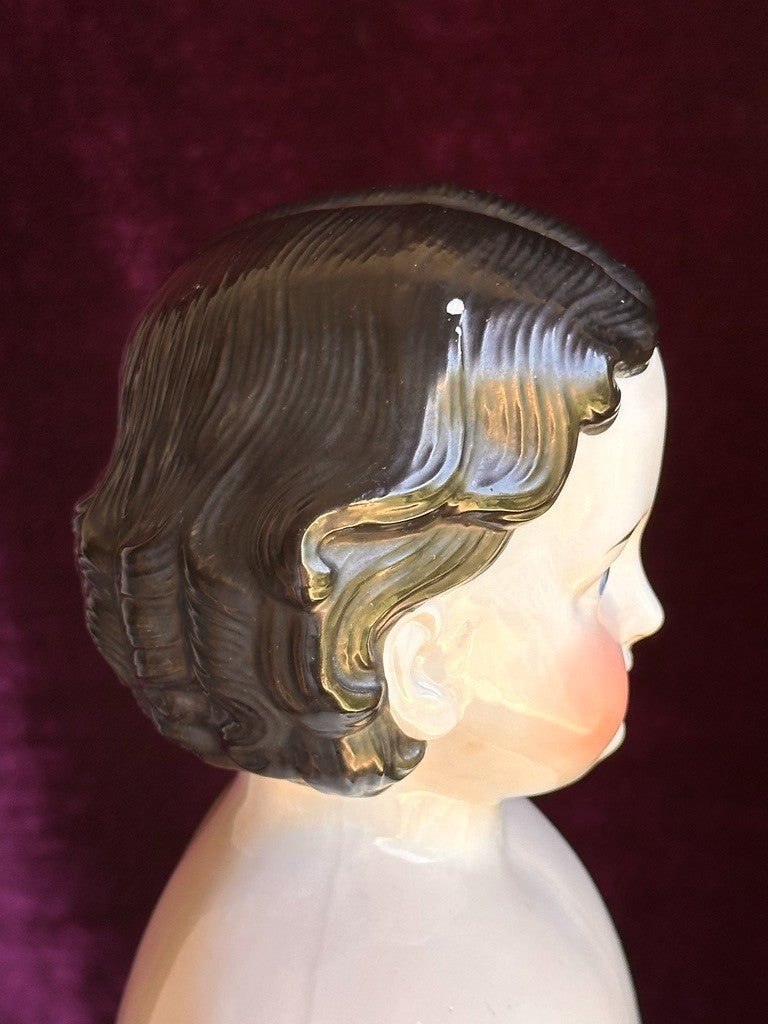 Large Antique German 23" Greiner Style Exposed Ears China Head Doll