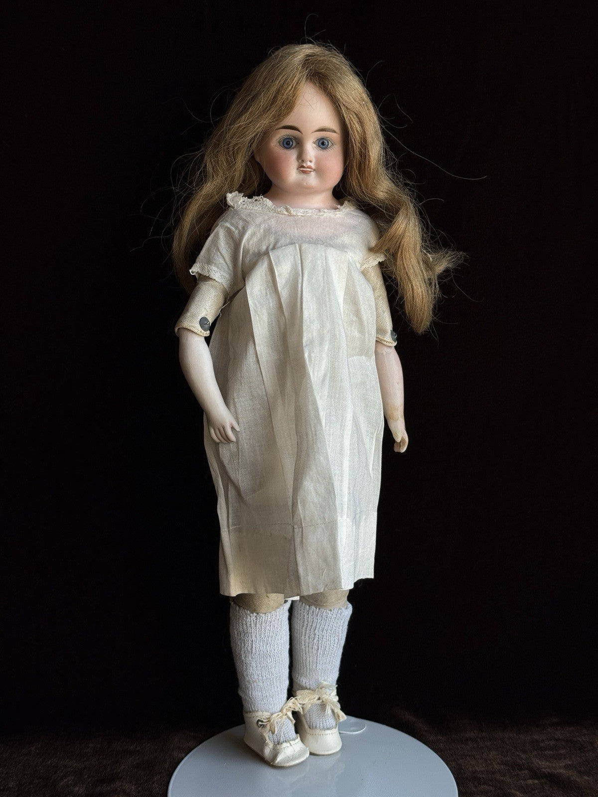 Antique German 17” ABG (?) Turned Head Bisque Shoulder Head Doll