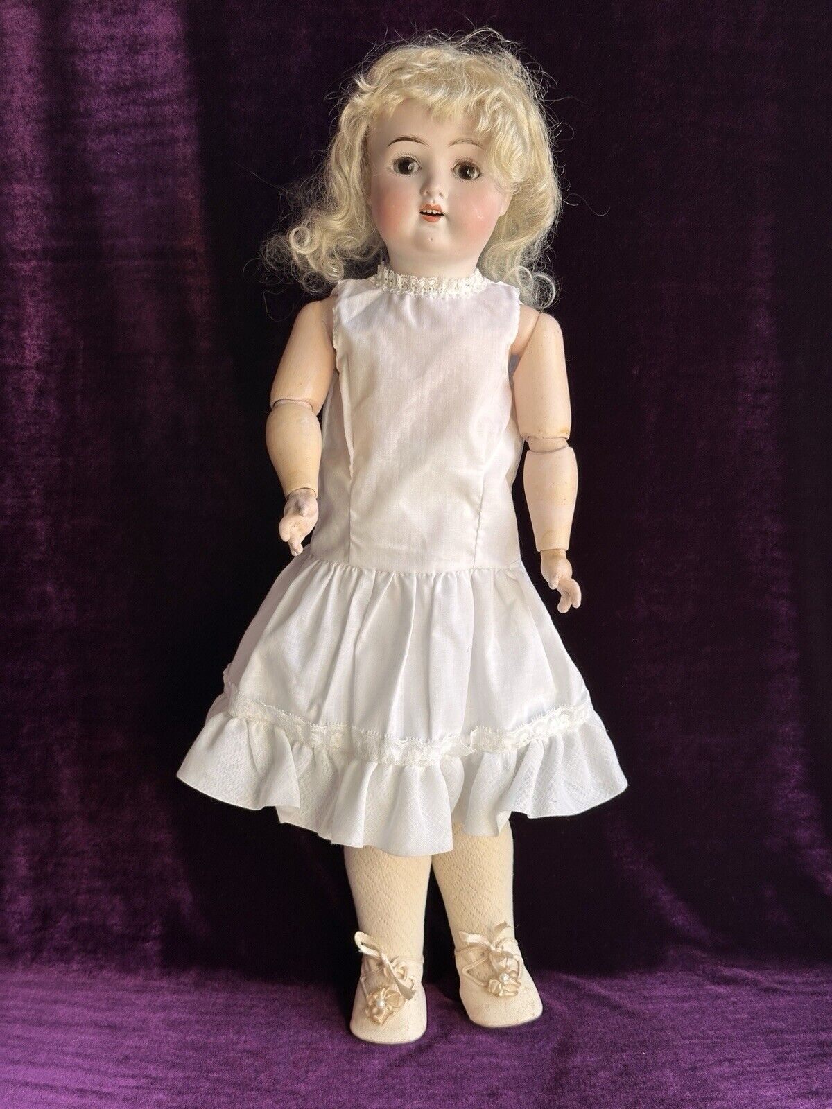 Rare Antique German 24” Theodore Wendt 121 Bisque Head Doll