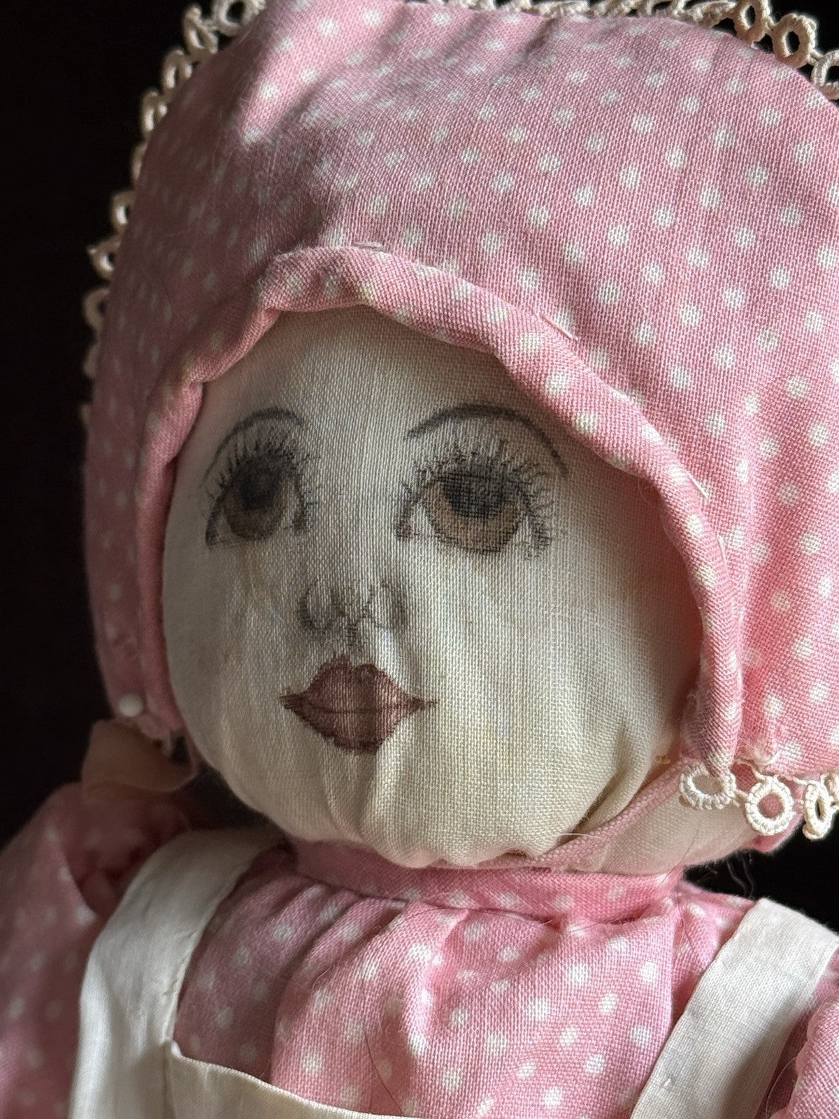 Vintage American 13” Handmade Folk Cloth Rag Doll