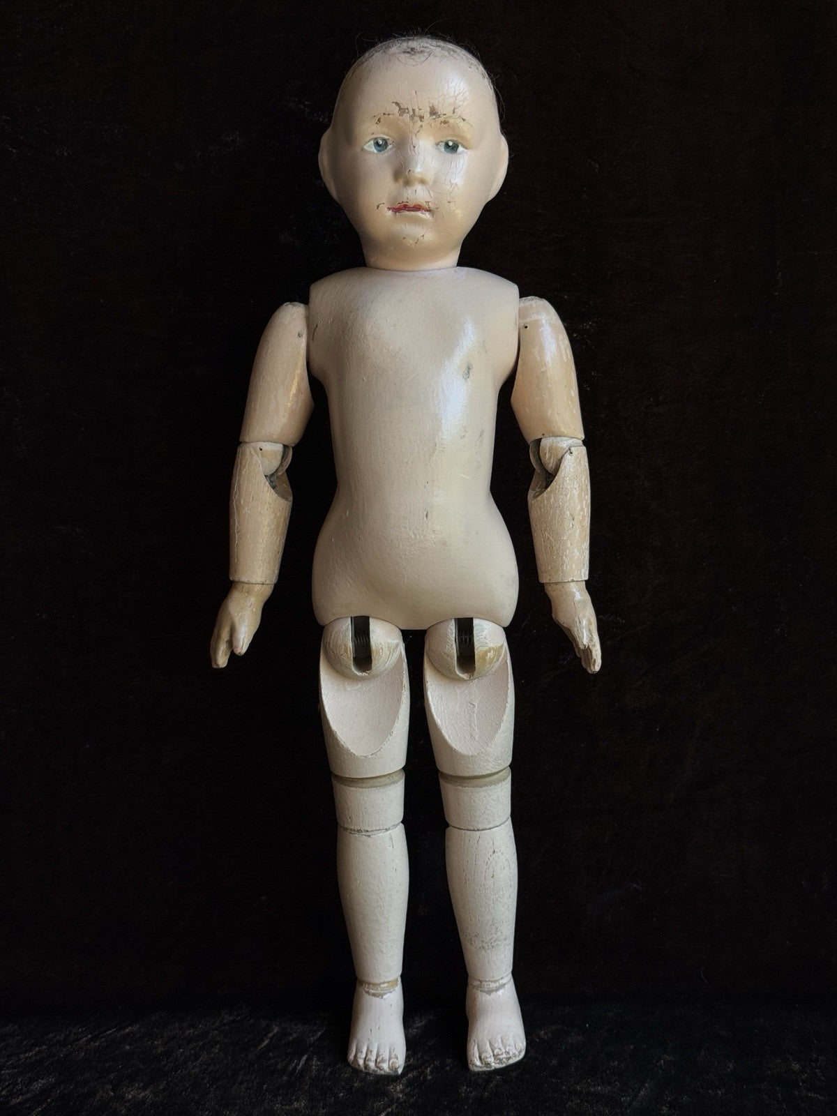 Antique American 16” Schoenhut 403 Wooden Jointed Boy Doll